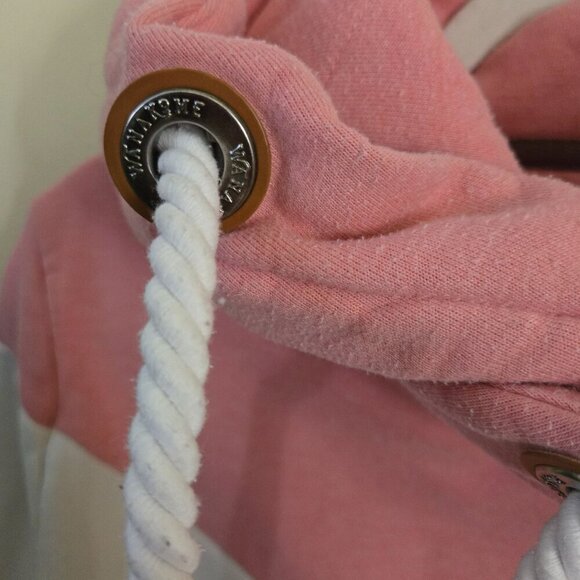 Wanakome Selene Color Block Hoodie Pink Cream Tan Size M - Picture 8 of 11